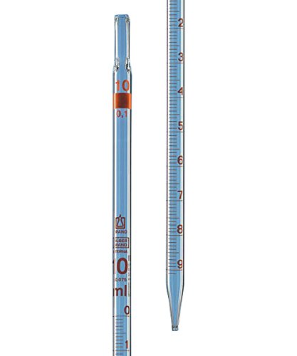 Messpipette, SILBERBRAND ETERNA, Klasse B, Typ 3 (Nullpunkt oben), 10:0,1 ml, völliger Ablauf von BRAND