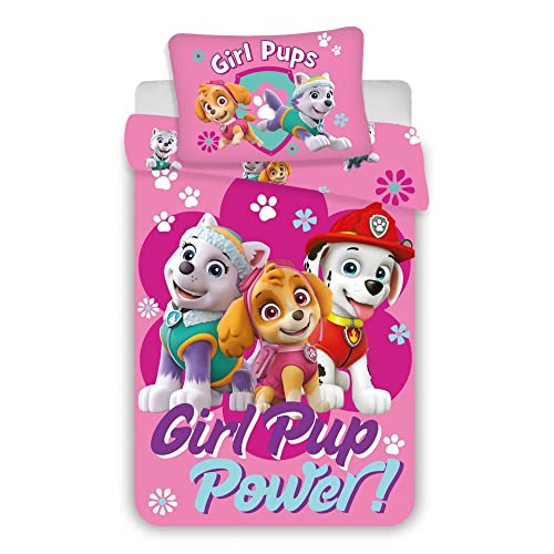 Paw Patrol "Girl Pup Power" Bettwäsche 100x135 + 40x60cm von BrandMac ApS
