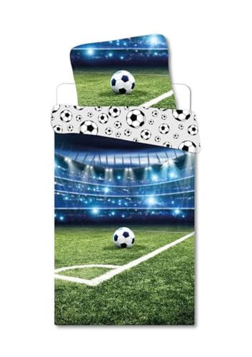 BrandMac Baby Bettwäsche Fußball 100 x 135 cm, 100% Baumwolle von BrandMac