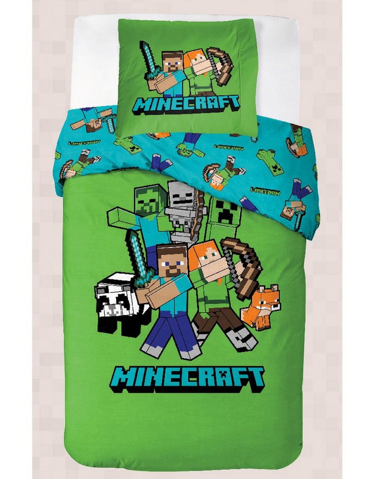 BrandMac Bettwäsche Minecraft - Wende-Bettwäsche-Set, Gaming 135x200 & 80x80, Baumwolle, 100% Baumwolle BrandMac Bettwäsche Minecraft - Wende-Bettwäsche-Set, Gaming 135x200 & 80x80, Baumwolle, 100% Baumwolle von BrandMac