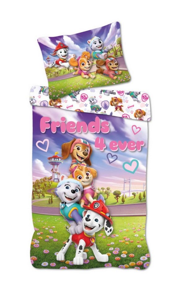 BrandMac Bettwäsche PAW Patrol - Friends 4 ever - Wende-Bettwäsche-Set, 135x200 & 80x80, Baumwolle, 100% Baumwolle von BrandMac