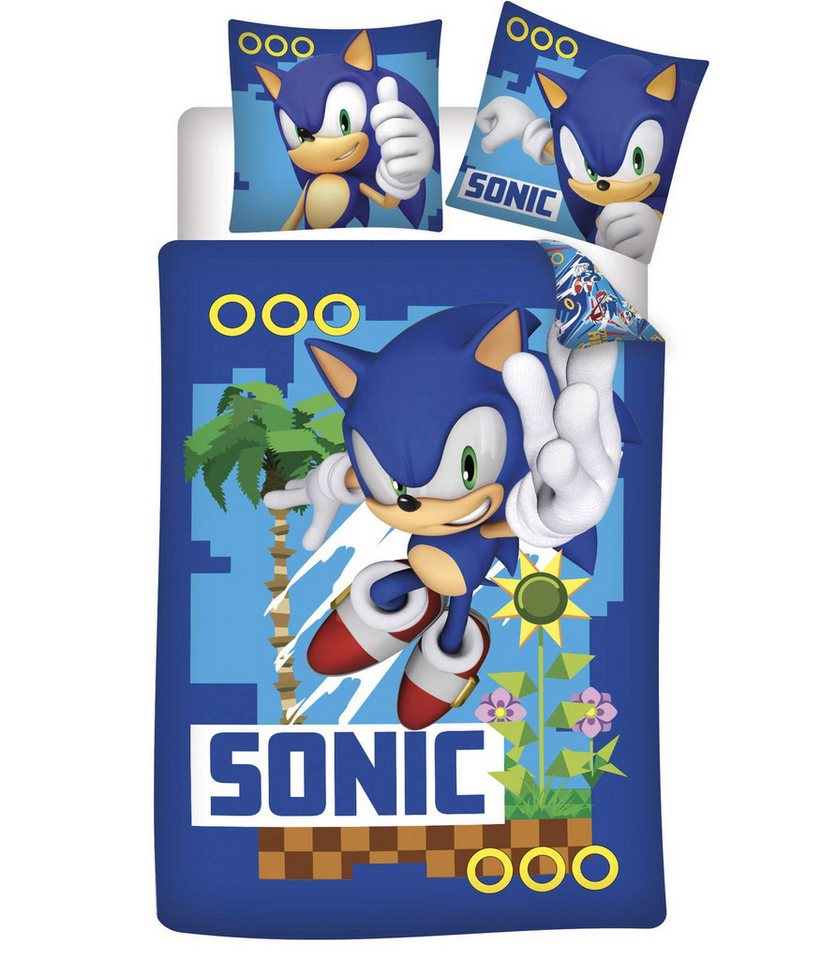 BrandMac Bettwäsche Sonic the Hedgehog - Wende-Bettwäsche-Set, 135x200 & 80x80, Baumwolle, 100% Baumwolle von BrandMac