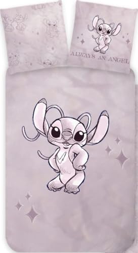 Disney Lilo & Stitch 'Angel' Wende-Bettwäsche-Set Bettbezug 135x200 Kissenbezug 80x80 Baumwolle von BrandMac