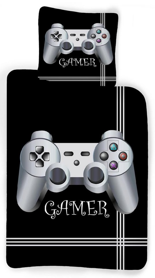 Kinderbettwäsche Bettwäsche Set Gamer 2 tlg.135x200 cm (80x80 cm), BrandMac von BrandMac