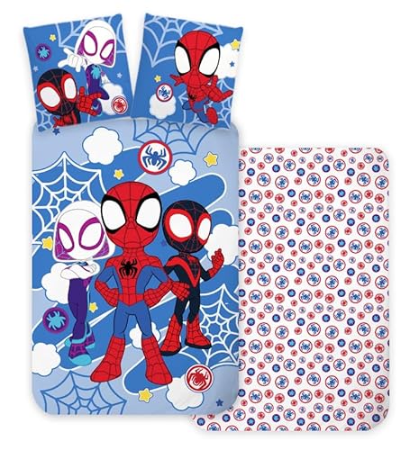 Spidey & Friends Bettwäsche-Set, Einzelgröße | Bettbezug 140 x 200 cm & Kissenbezug 60 x 65 | Kinderbettwäsche-Set aus 100 % Baumwolle | Weich, atmungsaktiv & wendbares Spidey Design Spidey & Friends Bettwäsche-Set, Einzelgröße | Bettbezug 140 x 200 cm & Kissenbezug 60 x 65 | Kinderbettwäsche-Set aus 100 % Baumwolle | Weich, atmungsaktiv & wendbares Spidey Design von BrandMac