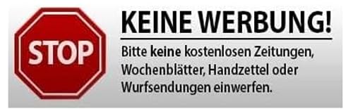 1 x Brandengel® Keine Werbung Aufkleber - Schild – Folie - Sticker (Stop Bitte Keine Kostenlose Zeitung, Flyer, Handzettel, Wurfsendungen, Wochenblätter, Werbung) für den Briefkasten - 1 Stück von Brandengel