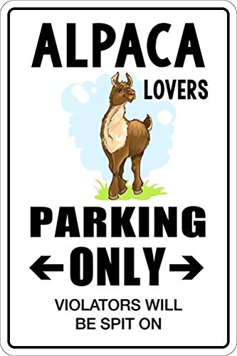 Brandless Alpaca Lovers Parking Only 003s Blechschild Metall Poster Vintage Kunst Schild Schilder Hof Garten Tür Cafe Pub Toilette von Brandless