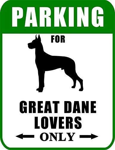 Brandless Parking for Great Dane Blechschild Metall Poster Vintage Kunst Schild Schilder Hof Garten Tür Cafe Pub Toilette von Brandless