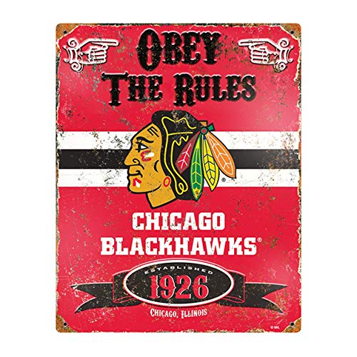 Chicago Blackhawks Blechschild Retro Blech Metall Schilder Poster Deko Vintage Kunst Türschilder Schild Warnung Hof Garten Cafe Toilette Club Geschenk von Brandless