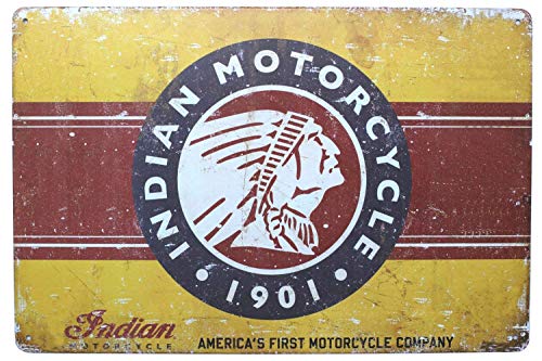 Indian Motorcycle Blechschild Retro Metall Wanddekor Tin Zeichen Vintage Plaque Wandaufkleber Geschenk Yard Bar Pub Cafe Home Decor von Brandless