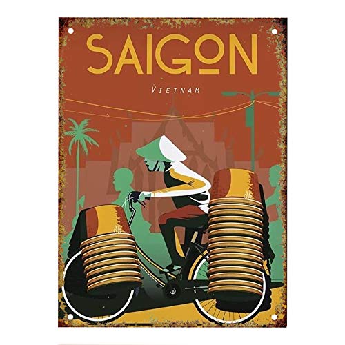 Brandless Saigon Blechschild Retro Warnschild Vintage Metall Poster Plakette Eisen Malerei Kunst Dekor für Home Cafe Garden Pub Büro 30x20 cm von Brandless