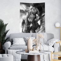 Antiker Wandbehang | Schwarz Weißer Proud Native Wandkunst Zeichnung Wandteppich von BrandlessArtist