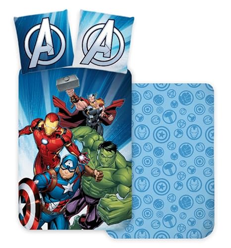Brandmac Avengers 3-teiliges Bettwäscheset mit Spannbettlaken, 100% Baumwolle, Bettbezug 140 x 200 cm + Kissenbezug 65 x 65 cm + Spannbettlaken 90 x 190 cm Brandmac Avengers 3-teiliges Bettwäscheset mit Spannbettlaken, 100% Baumwolle, Bettbezug 140 x 200 cm + Kissenbezug 65 x 65 cm + Spannbettlaken 90 x 190 cm von Brandmac