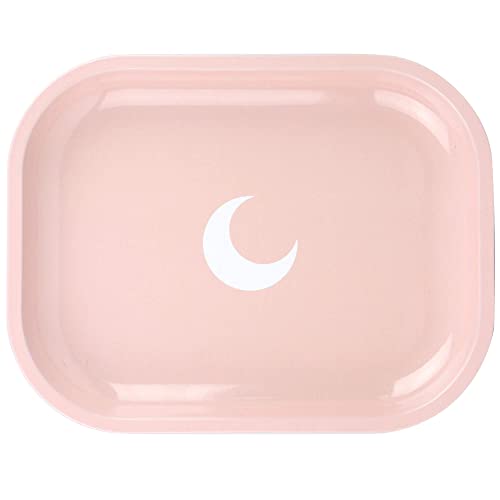 Brando Moon Metallschale Kleiner rosa Leichter Tablett - gekrümmte Kanten und Glatte Oberfläche - 5,5 x 7 Zoll - Reisen von Brando Moon