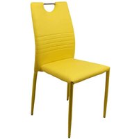 Stapelbare Stühle Kunstleder Gelb modernes Design (4er Set) von Brandolf