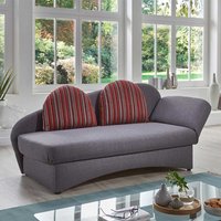 Ausklappbares Sofa in Grau und Rot gestreift Bettkasten von Brandolf