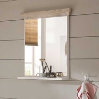 Badezimmer Spiegel in Weiß und Pinienfarben rechteckig von Brandolf