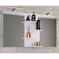 Badezimmer Spiegel modern weiss mit Ablagen optionale Aufbauleuchten von Brandolf