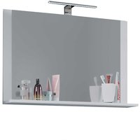 Badezimmer Spiegel weiß in modernem Design mit Ablage von Brandolf
