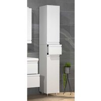 Badezimmerhochschrank weiss 180 cm hoch melaminbeschichtet von Brandolf