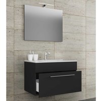 Badezimmermöbel schwarz in modernem Design die Wandmontage (zweiteilig) von Brandolf