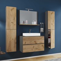 Badezimmermöbel zweifarbig in modernem Design die Wandmontage (vierteilig) von Brandolf