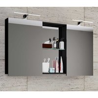 Badezimmerspiegelschrank schwarz in modernem Design 112 cm breit von Brandolf