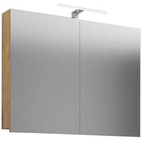 Badschrank Spiegel Holzoptik in modernem Design Drehtüren von Brandolf