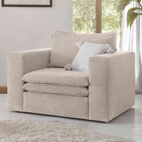 Breiter Sessel in Beige Cord modernes Design von Brandolf