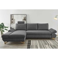 Couch Funktionsecke in Anthrazit und Buche Schlaffunktion von Brandolf