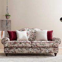Dreisitzer Couch geblümt im Vintage Look Fußgestell aus Holz von Brandolf