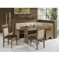 Esszimmer Sitzgruppe mit Eckbank Noce und Beige Microfaser (vierteilig) von Brandolf