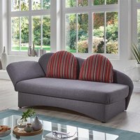 Funktions Sofa in Grau und Rot gestreift Made in Germany von Brandolf