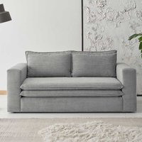 Hellgraues Zweisitzer Sofa aus Cord modernem Design von Brandolf