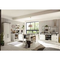 Landhausmöbel Set für Küche in Weiß Anthrazit (fünfteilig) von Brandolf