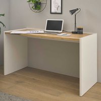 Moderner Schreibtisch in Weiß und Wildeiche Holzoptik 143 cm breit von Brandolf