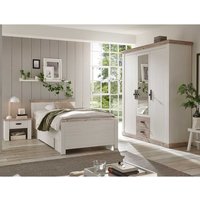 Schlafzimmerset in Weiß und Pinienfarben Landhaus Design (dreiteilig) von Brandolf