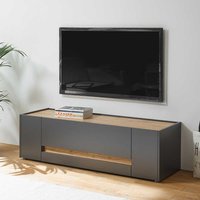 TV Lowboard in Anthrazit und Wildeiche Optik 140 cm breit von Brandolf