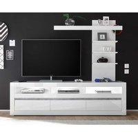 TV Unterschrank in Weiß Hochglanz und Beton Grau modern von Brandolf