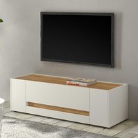 TV Unterschrank in Weiß und Wildeiche Optik 140 cm breit von Brandolf