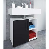 Unterbeckenschrank modern in Weiß und Schwarz Drehtüren von Brandolf