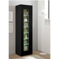 Vitrinenschrank in Hochglanz Schwarz 45 cm breit von Brandolf