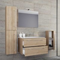 Waschplatz Badezimmer in Sonoma-Eiche melaminbeschichtet (vierteilig) von Brandolf