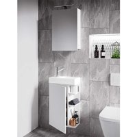 Waschplatz Gäste Toilette in Weiß inklusive Spiegelschrank (zweiteilig) von Brandolf