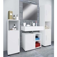 Waschplatz Set vierteilig weiss 160 cm hoch 30 cm tief (vierteilig) von Brandolf