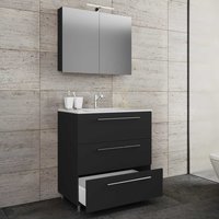 Waschplatz mit Schubladen in Schwarz modernes Design (zweiteilig) von Brandolf