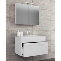 Waschplatz mit Spiegelschrank in Weiß die Wandmontage (zweiteilig) von Brandolf
