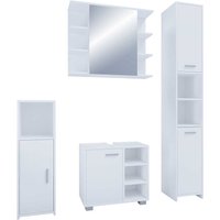 Weißes Badezimmermöbel Set in modernem Design 180 cm hoch (vierteilig) von Brandolf