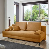 Wohnzimmer Couch mit Faltmechanik Flachgewebe in Braun von Brandolf