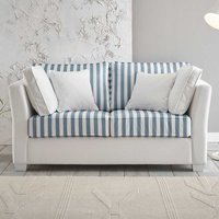 Zweisitzer Sofa gestreift in Blau und Weiß Microfaser und Holz von Brandolf